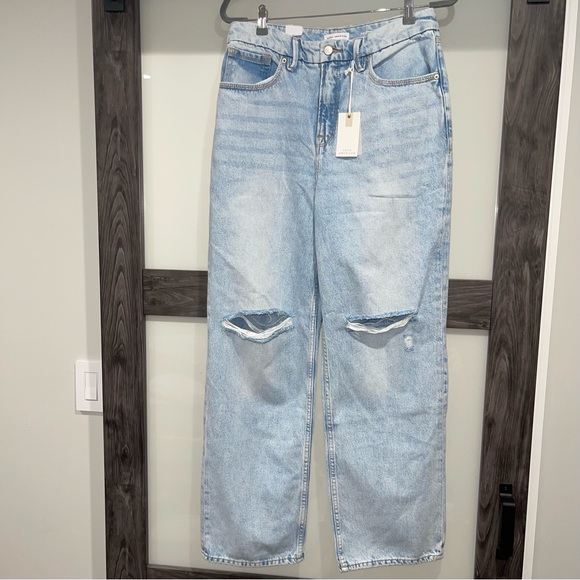 Good American Denim - Good American Good 90’s Mid-Rise Baggy Light Blue Jeans GFXL859DTV NWT